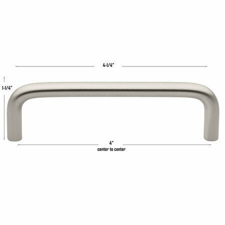 Gliderite Hardware 4 in. Center to Center Solid Steel Wire Pull - 5102-SS, 10PK 5102-SS-10
